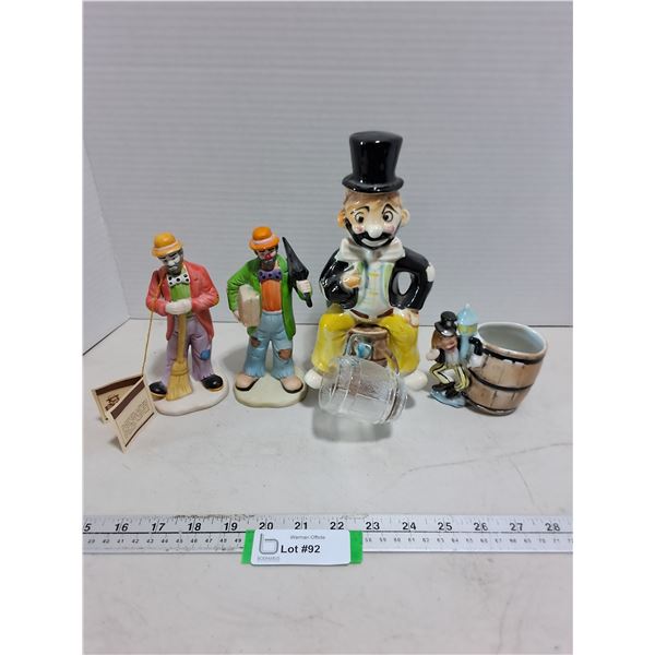 (4) Ceramic Clown Ornaments