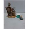 Image 3 : (2) Vintage Porcelain Ornaments (Old Woman with Puppy Plays Music)