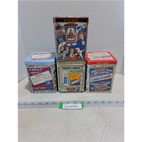(4) Vintage Chocolate  Company Tins