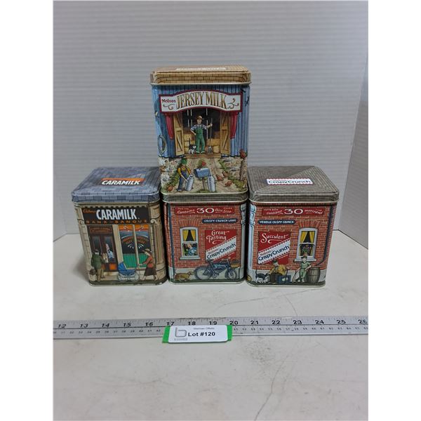 (4) Vintage Chocolate  Company Tins