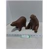 Image 1 : (2) Urban Barn Wood Looking Bear Ornaments