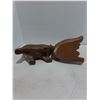 Image 3 : (2) Urban Barn Wood Looking Bear Ornaments