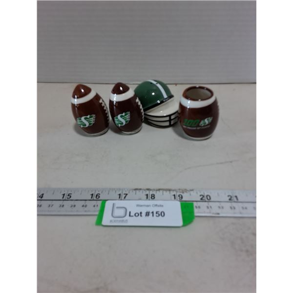 (4) Roughriders/Wiser's Porcelain Kitchen Souvenirs