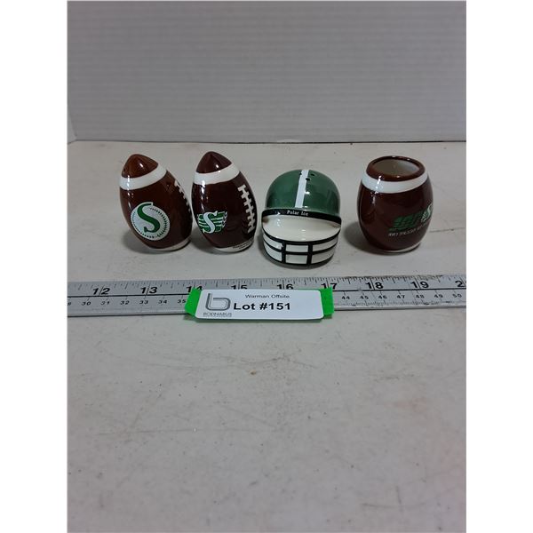 (4) Roughriders/Wiser's/Polar Ice  Porcelain Kitchen Souvenirs