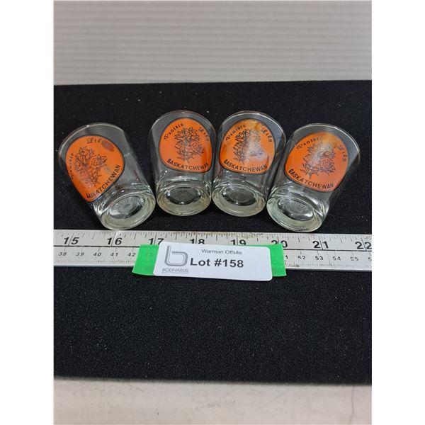 Set of 4 "Saskatchewan Prairie Lily" Shot Glasses