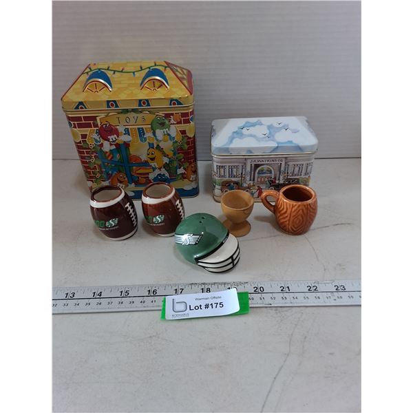 Tins, Toothpick Holders & Shaker, Mini Wooden Goblet