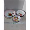 Image 1 : (3) Assorted Enameled Bowls (12", 9.5", 8" Diameters)