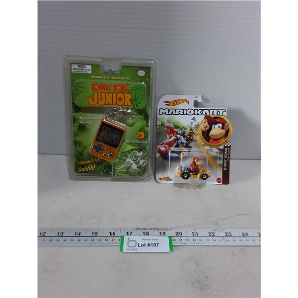 (2) NIB Donkey Kong Jr. & Hot Wheels Mariokart Toy