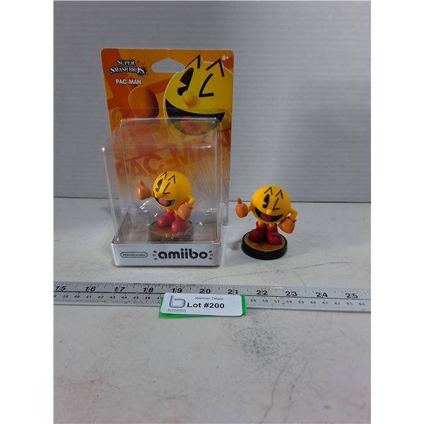 (2) Amiibo Super Smash Bros. "Pac-Man" Figurines - 1 is NIB