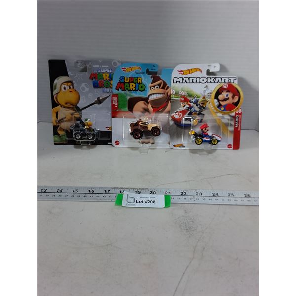 (3) NIB Super Mario Toy Vehicles