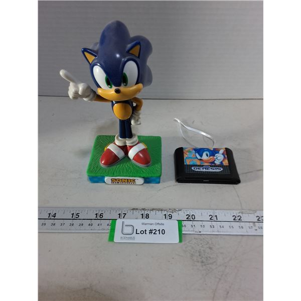 Sonic The Hedgehog Bobble Head & Sega Genesis Cartridge Tree Ornament