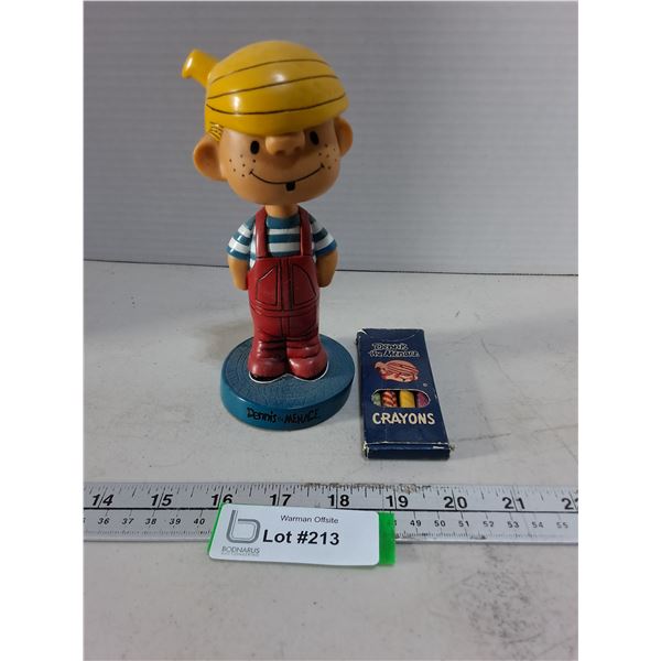 Dennis the Menace Bobble Head & Vintage Crayon Pack