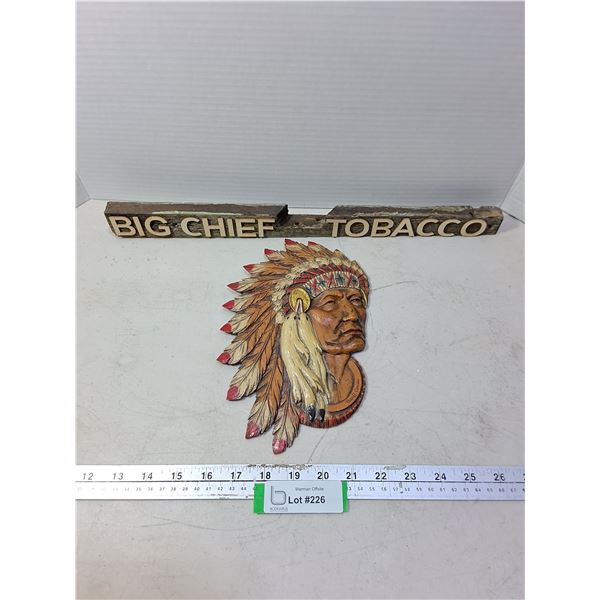 (2) Vintage Wall Signs (Banff Chief & Big Chief Tobacco)