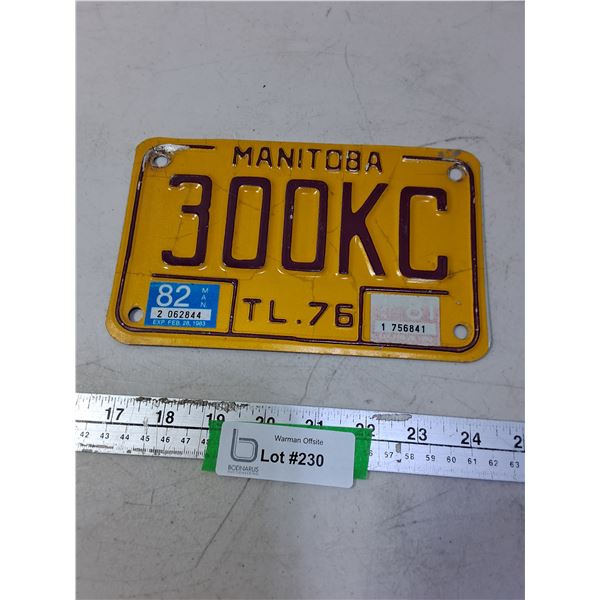 1976 Manitoba Trailer License Plate
