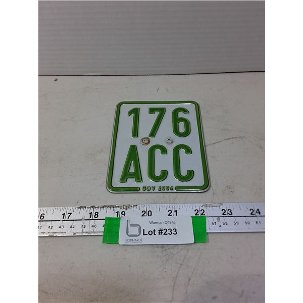 2004 German License Plate for Moped