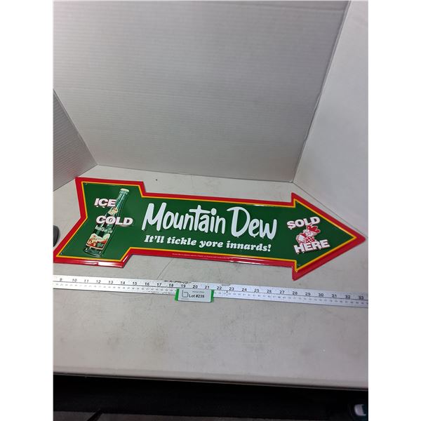 'Vintage Look' Metal Mountain Dew Sign - 27" Long - PICK UP