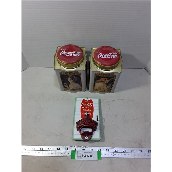 'Vintage Look' Coca-Cola Tins & Bottle Opener