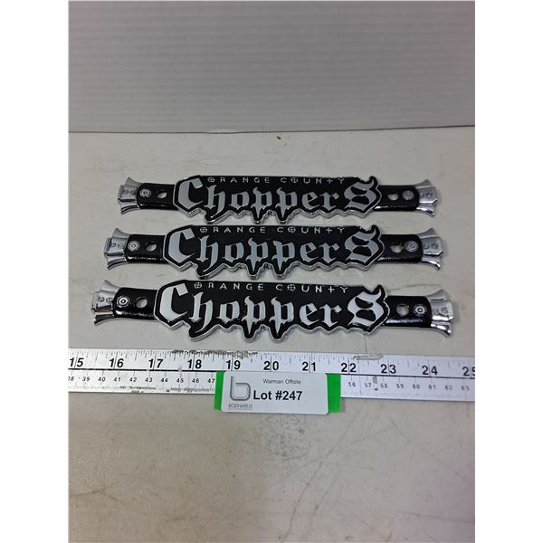 (3) "Orange County Choppers" Metal Wall Decals