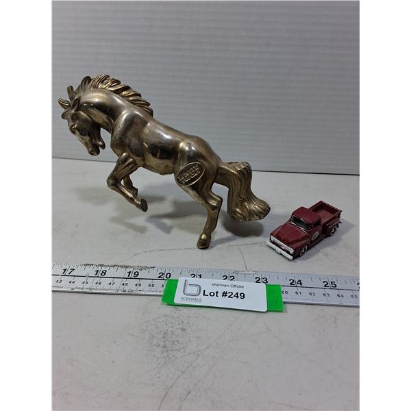 Brass "White Trucks" Hood Ornament, Replica Die-Cast "Indian Motorcycles" Vintage Service Truck