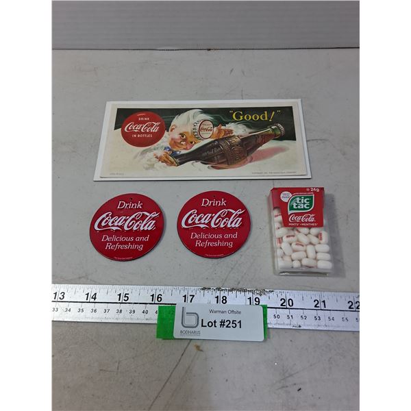 Coca-Cola Memorabilia Including Magnets & Sealed Tic-Tacs