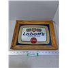 Image 1 : Wood Framed 14" x 11" Labatt's Beer Mirror Decor