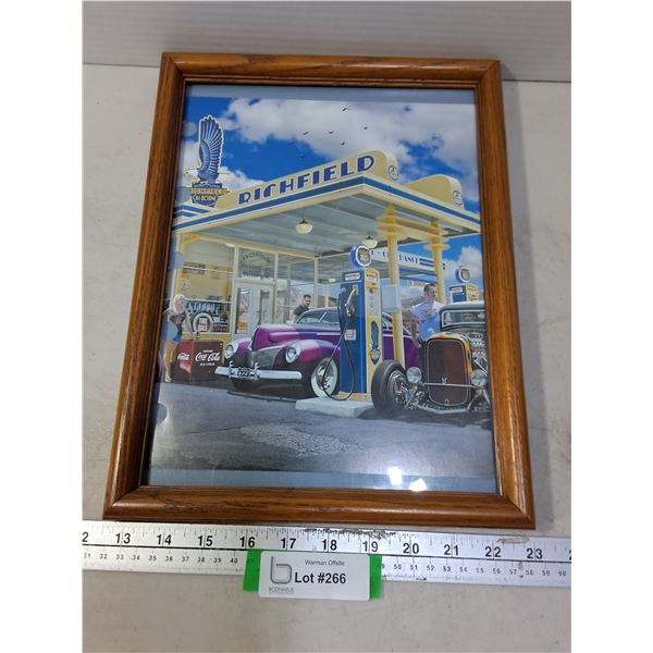 Wood Framed 10" x 13" Richfield/Coca-Cola 1950's Looking Art Print