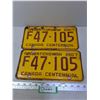 Image 1 : Pair of 1967 Saskatchewan Centennial License Plates