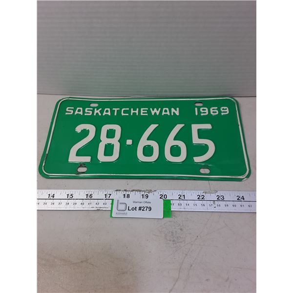 1969 Saskatchewan License Plate