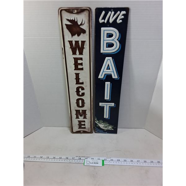 (2) "Open Road" Metal Wall Mount Signs