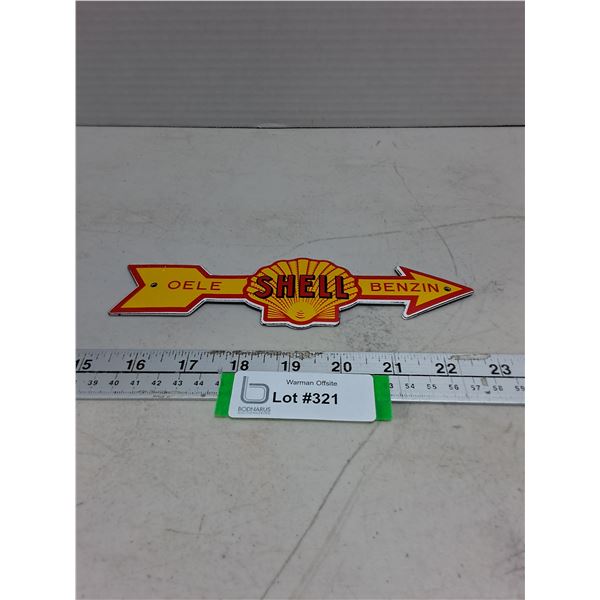 Metal Shell Wall Mount Sign w/German Words