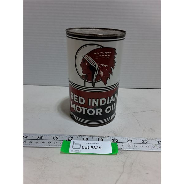 Vintage Red Indian Motor Oil Tin