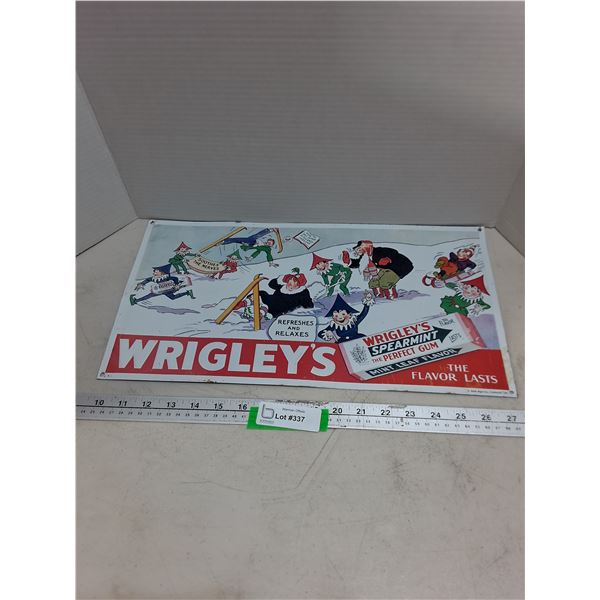 Vintage Metal 18" x 10" "Wrigley's Spearmint Gum" Wall Sign