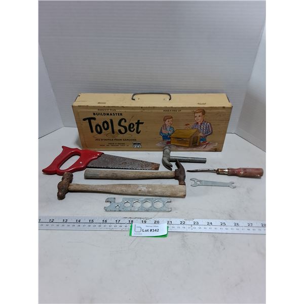 Vintage "Buildmaster" Tool Set w/Rusted Tools