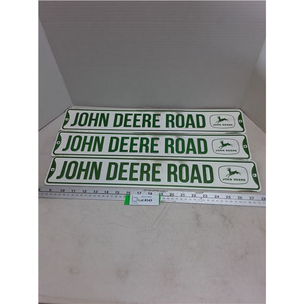(3) "Open Road" Metal "John Deere Road" Wall Signs - 20" Length