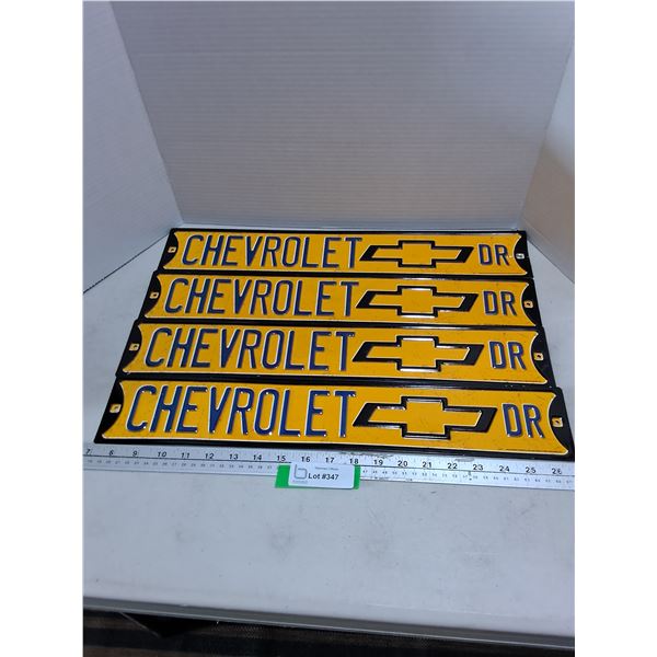 (4) Metal Chevrolet Drive Wall Decor