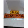 Image 1 : (3) 1960's Saskatchewan License Plates