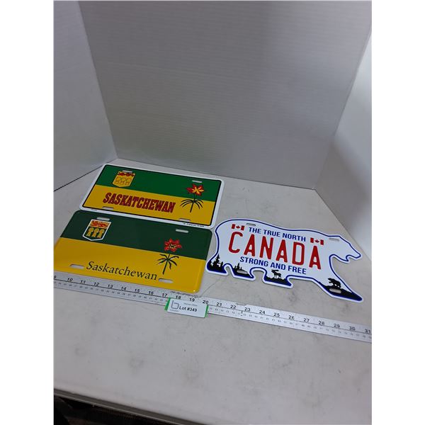 (3) Novelty Canadian License Plates