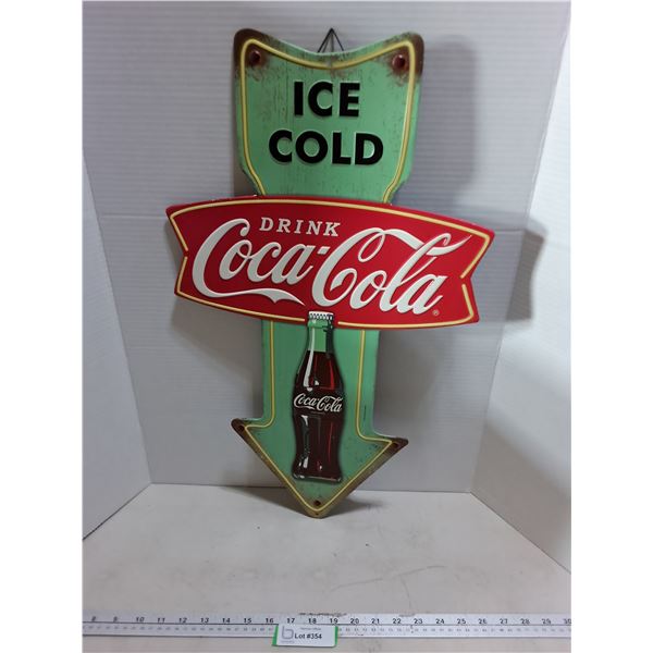 Metal Coca-Cola Wall Mount Sign - 24" High - Pick Up Preferred