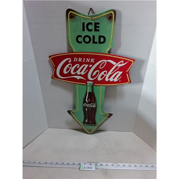 Metal Coca-Cola Wall Mount Sign - 24" High - Pick Up Preferred