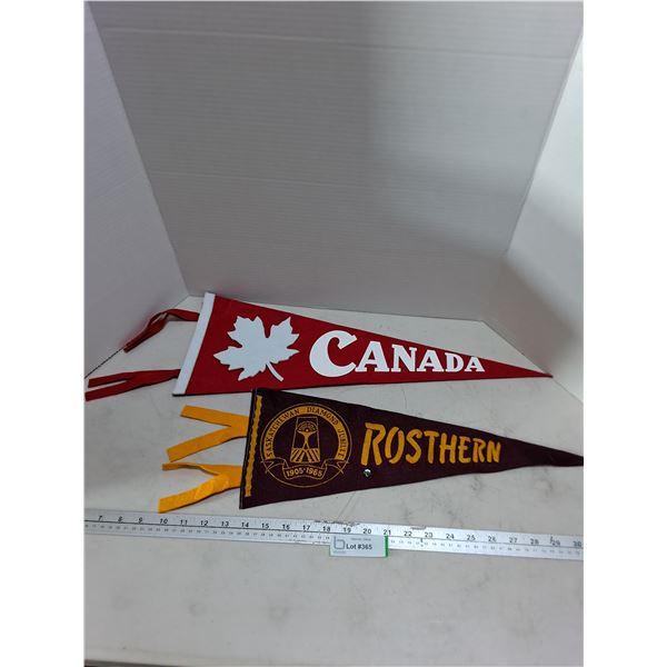 (2) Felt Pennants, Small RPS&D Pin
