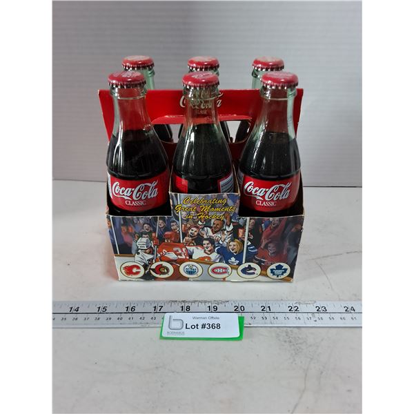 6-Pack of Full Coca-Cola 237ml Bottles w/NHL Cardboard Tote - PICK UP ONLY