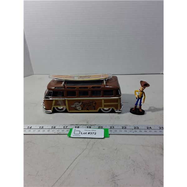 Woody from 'Toy Story' Memorabilia (Die-Cast Surfer Van & Character Ornament)