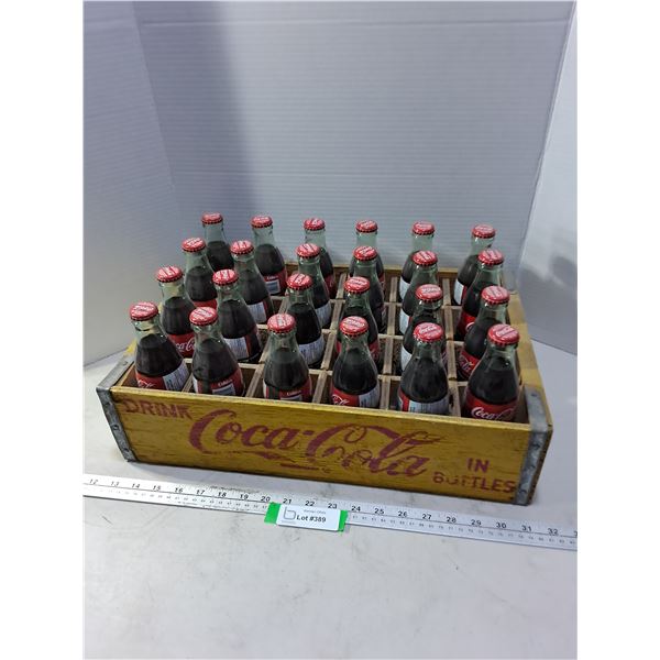 Vintage Wooden Coca-Cola Crate w/24 237ml Full Coke Bottles - CANNOT SHIP