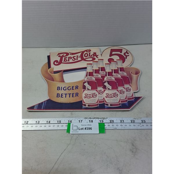 Vintage Cardboard Pepsi-Cola Advertisement Sign