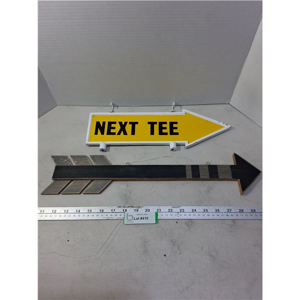 (2) Arrow Shaped Hanging Signs - Longest 20"