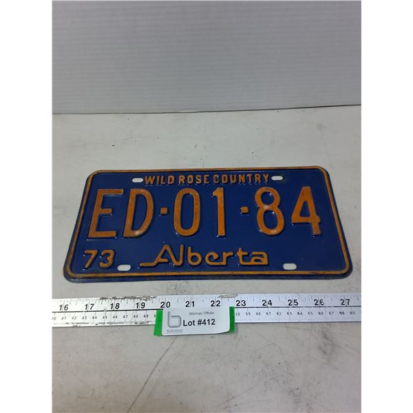 1973 Alberta License Plate