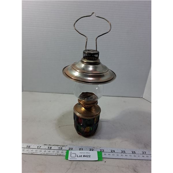 Vintage Multi-Color Base Oil Lamp