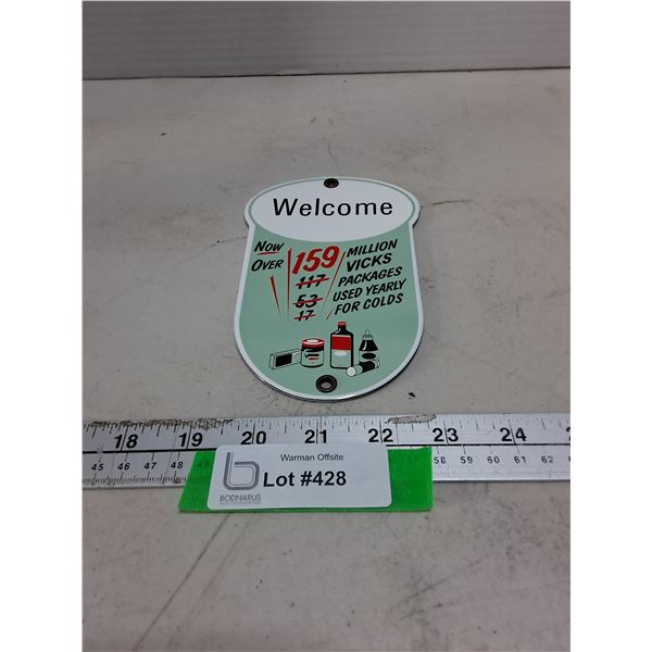 Vintage Metal Vicks Wall Mount Sign