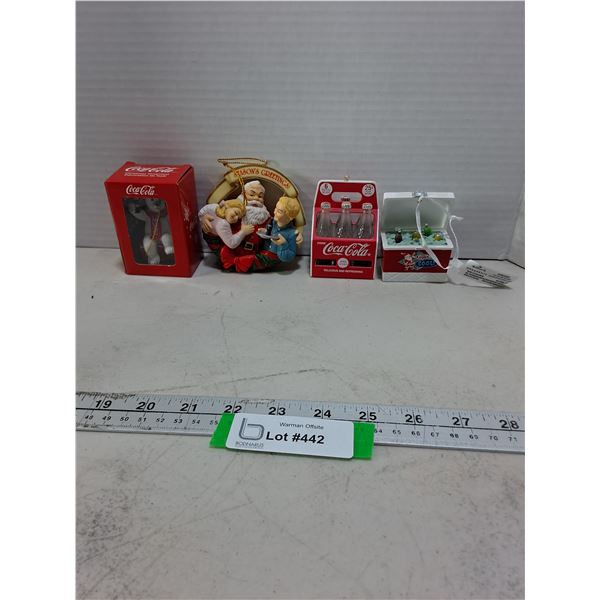 (4) Coca-Cola Hanging Ornaments