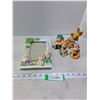 Image 1 : (4) Ornamental Rabbits, Ceramic "Cats Fishing" Picture Frame